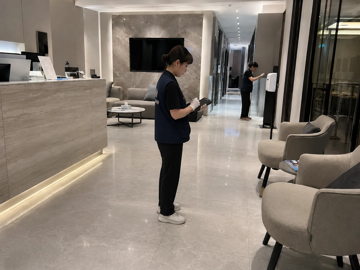 청소 완료 보고 작업 결과